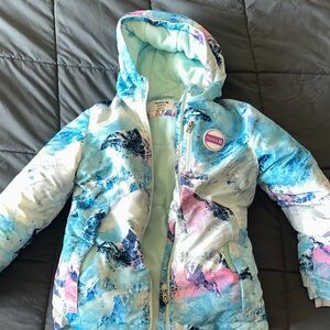 Hurley Kids Puffer Jacket - Blue and Pink